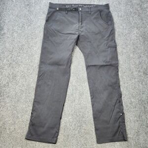 Prana Stretch Zion Pants Mens 38x32 Straight Black Outdoor Hiking Climbing Cargo
